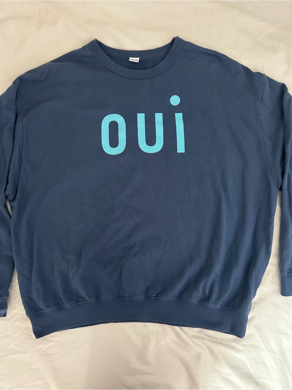 Clare V Navy  'oui' Sweatshirt XL